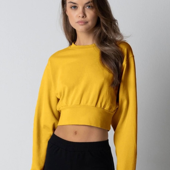 TALENTLESS DOLMAN CROP CREWNECK | Spruce Yellow | Brand New | Size: XS - Picture 5 of 5